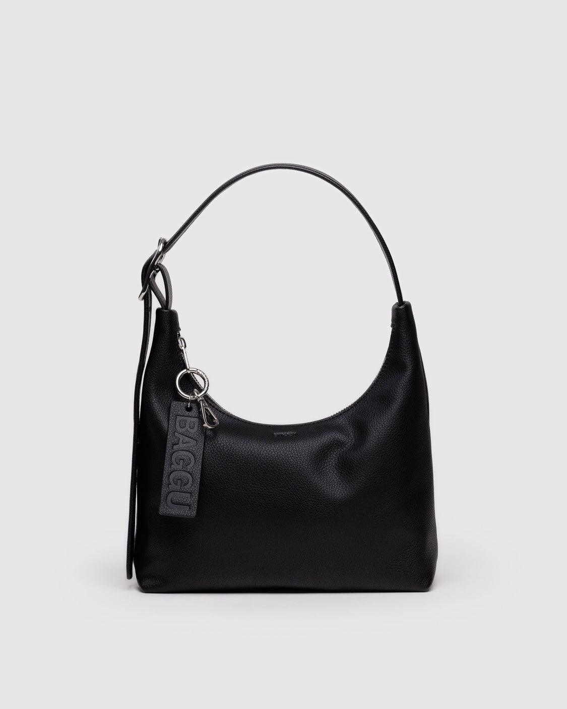 Mini Recycled Leather Shoulder Bag - Black - Clean Utility Pack