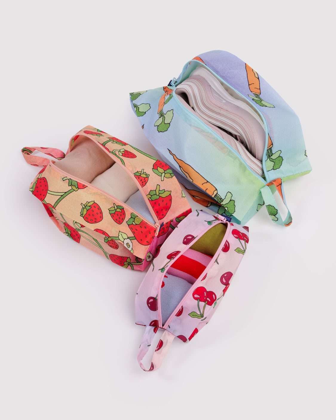 3D Zip Set - Carrots & Berries - Bright Packing Trio