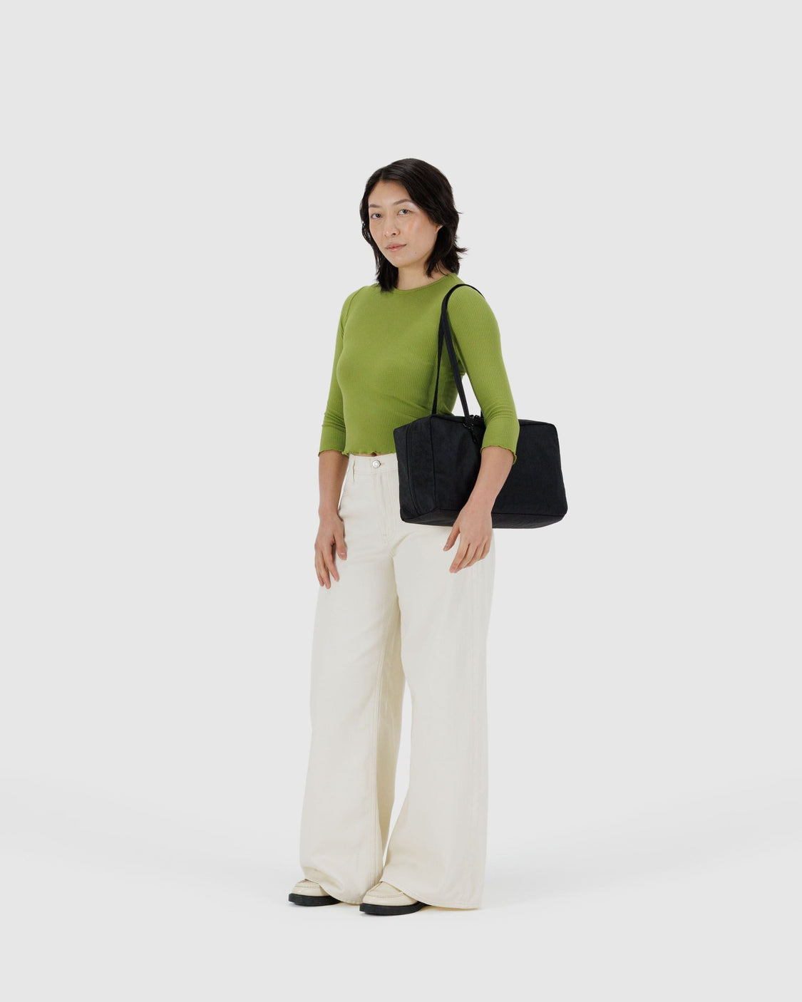 Medium Nylon Bowler Bag - Black - Classic Market Style