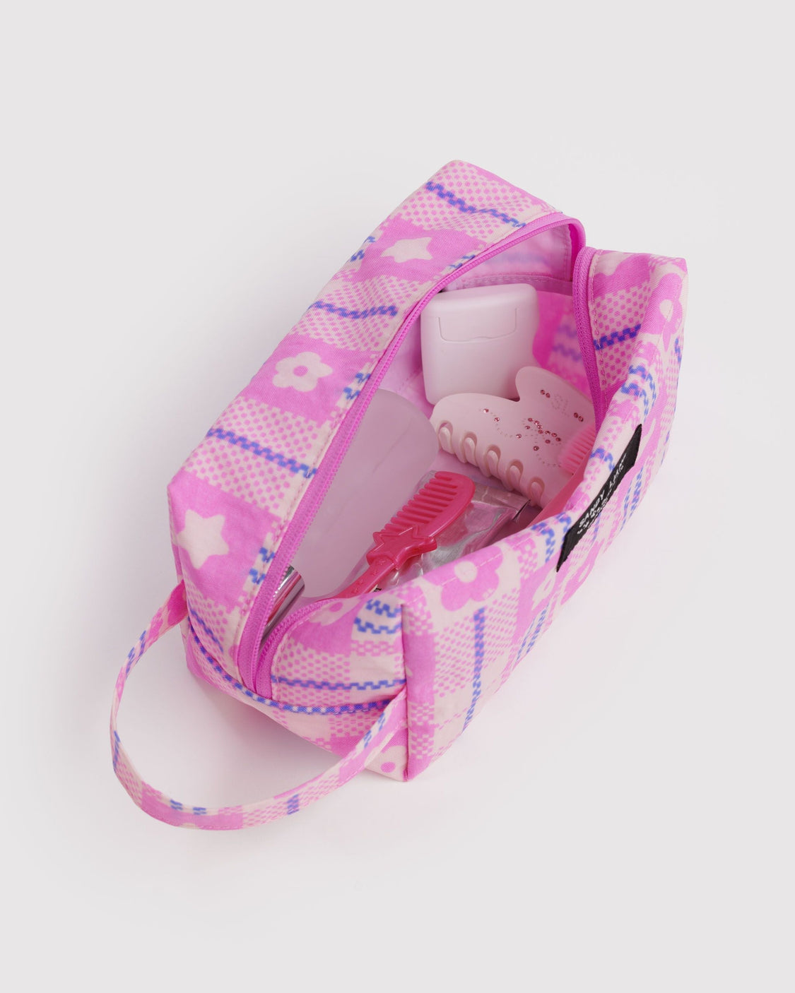 Dopp Kit - Market Plaid Pink - Bright Storage Pack