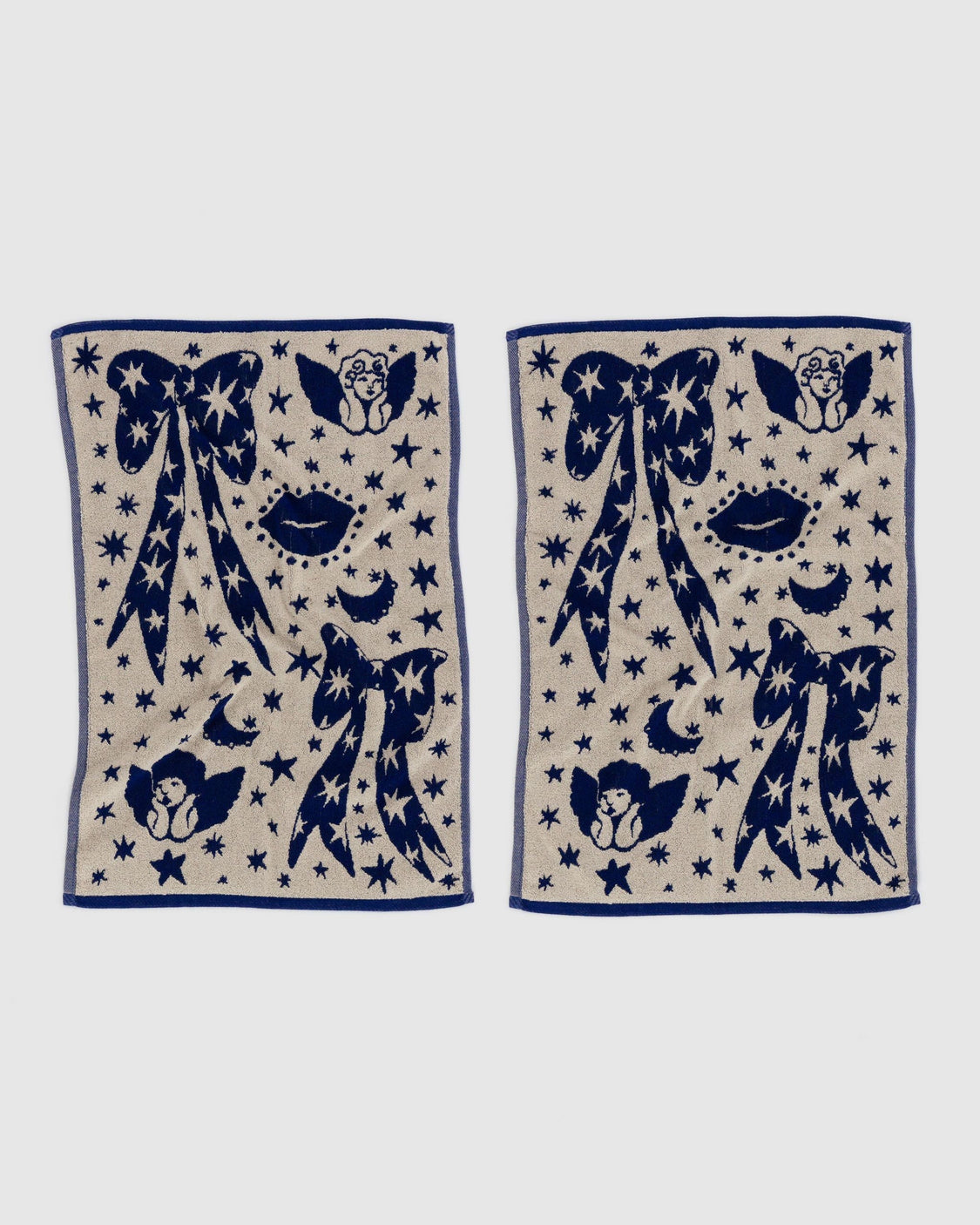 Hand Towel Set of 2 - Cherub Bows - Premium Charm