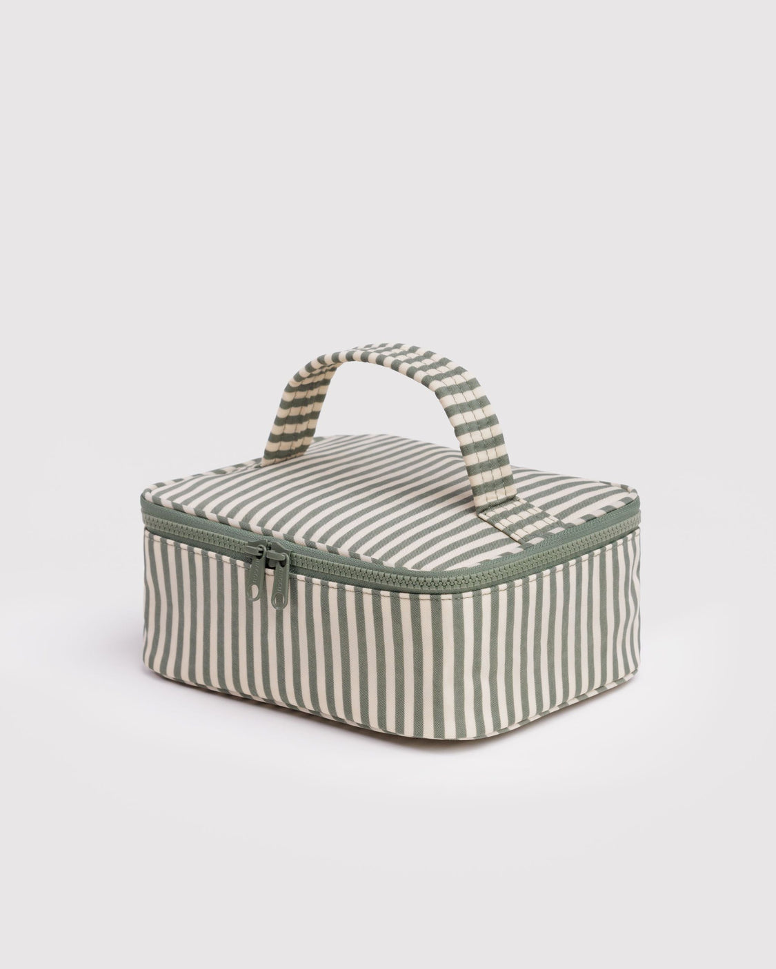 Small Cosmetic Case - Sage Stripe - Fresh Desk Organizer