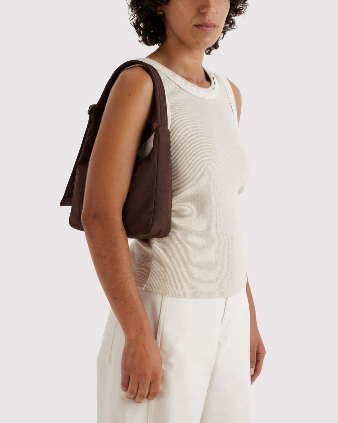 Mini Nylon Shoulder Bag - Coffee - Easy Everyday Ready