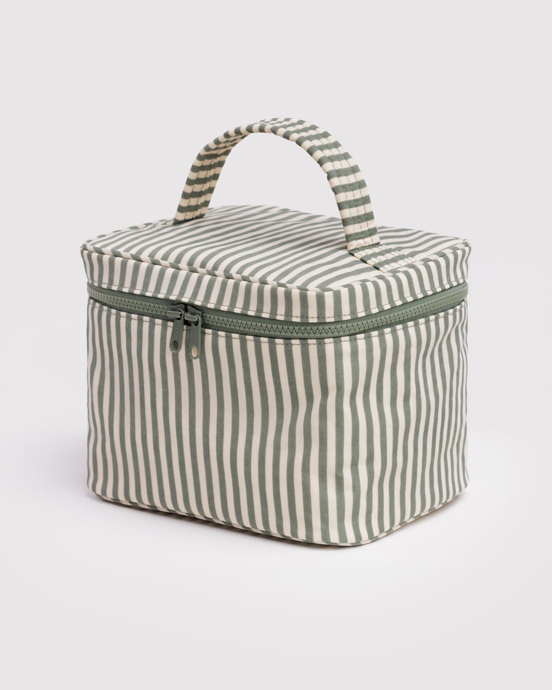 Large Cosmetic Case - Sage Stripe - Clean Utility Case